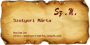 Szotyori Márta névjegykártya