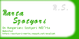 marta szotyori business card